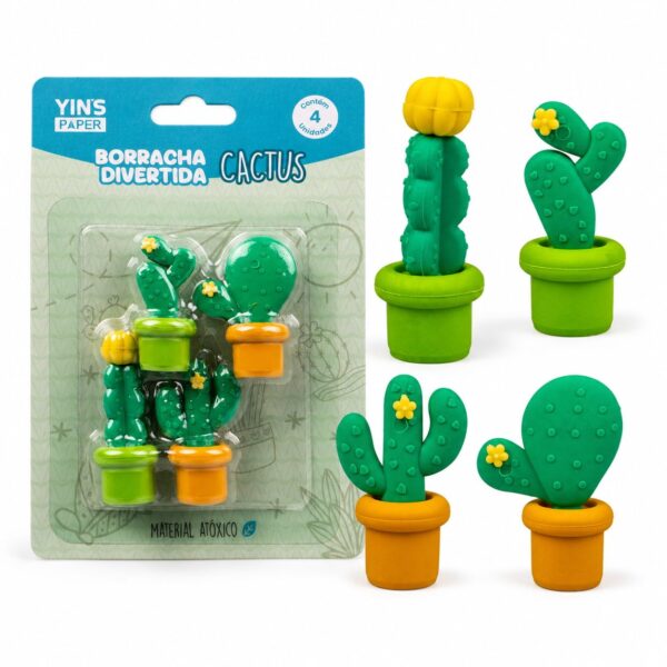 Borracha Cactus c/ 4 Und - YINS PAPER - BLISTER
