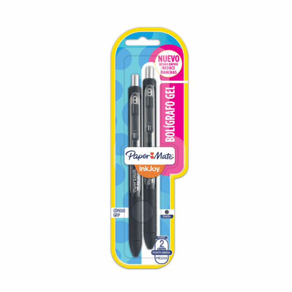 Caneta Gel Inkjoy 0.7 mm Retrátil PRETA - PAPER MATE - BLISTER 2 UND