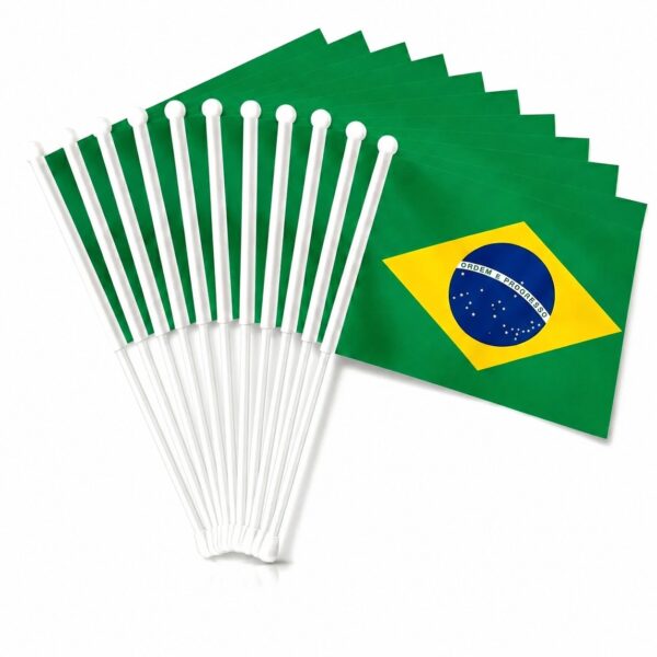 Bandeirinha Brasil c/ Haste 19,5 x14cm  - IMPORTADO - UND