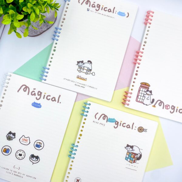 Caderno B5 Espiral Reposicionável Magical Cat 64 Fls 17,8x25,2cm - IMPORTADO - UND
