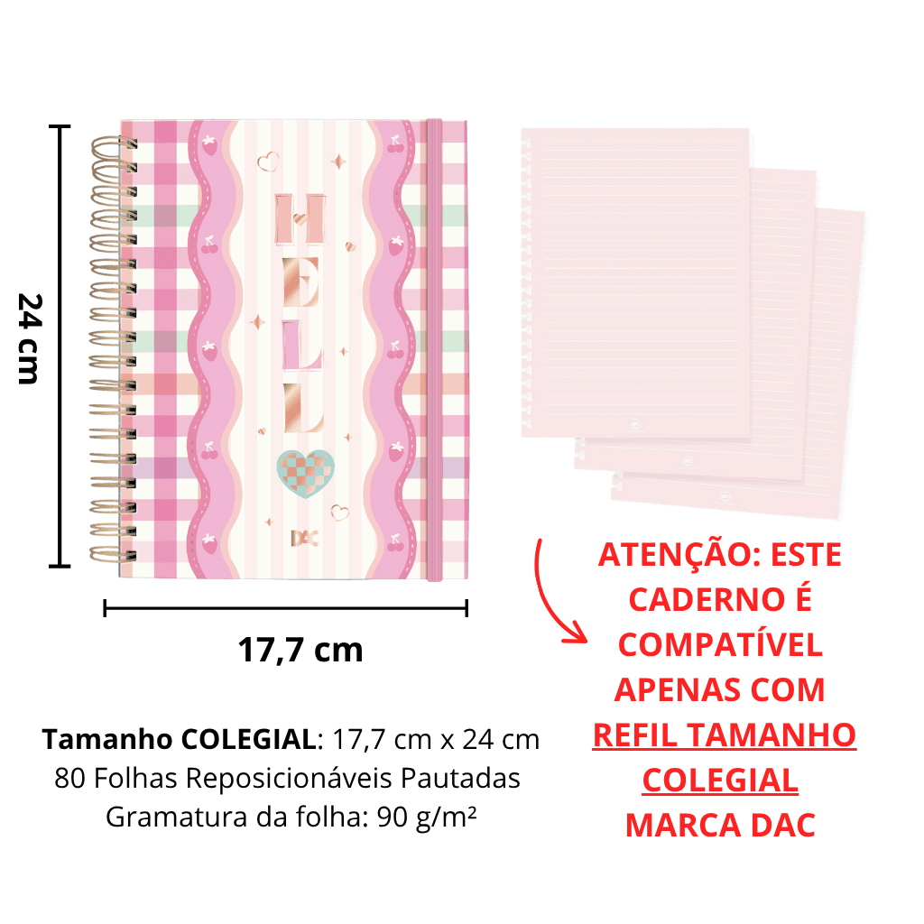 Caderno Smart Colegial Hello 80 fls - DAC