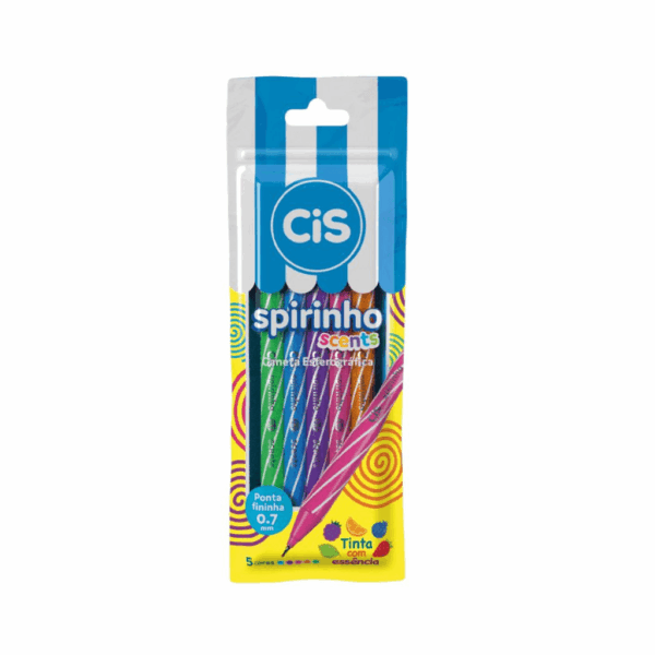 Caneta Esferográfica 0.7 Spirinho Scents 5 Und - CIS - BLISTER