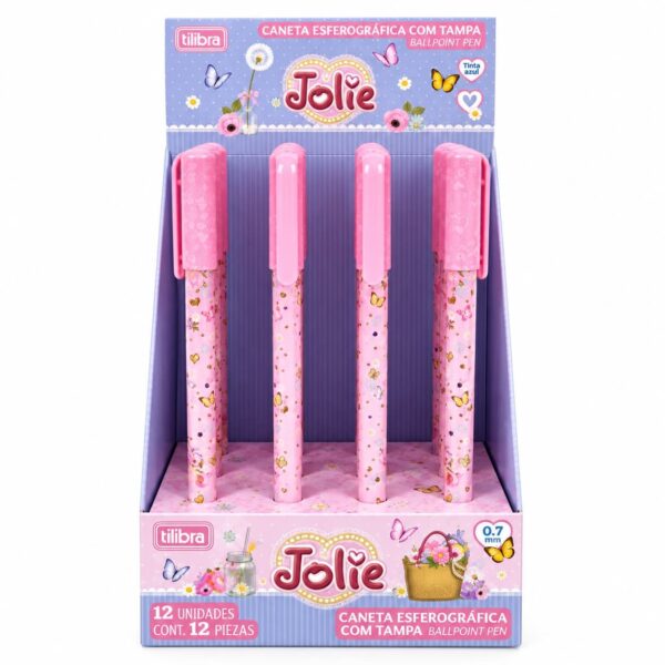 Caneta Preta Esferográfica 0.7mm Jolie - TILIBRA - CX 12 UND