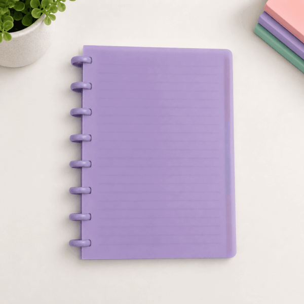 Caderno de Disco Clean LILÁS A5 80 Fls /8 Discos 20x14cm– YINS PAPER – UND