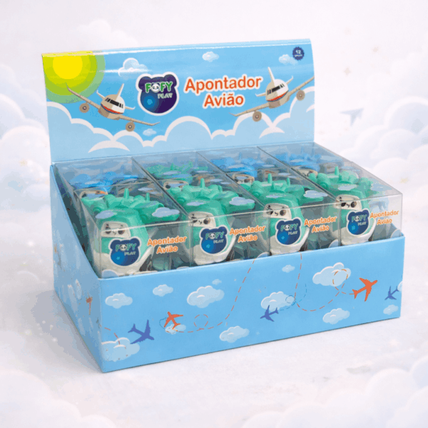 Apontador c/ Depósito Avião - FOFY - CX 12 UND