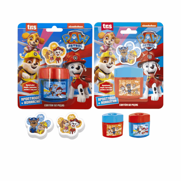 Apontador + Borracha Patrulha Canina - TRIS - BLISTER