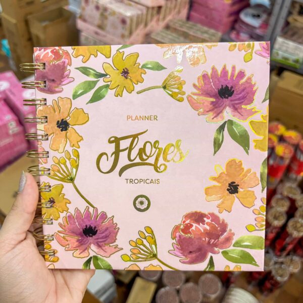 Caderno Planner Flores 16x16cm 80 Fls - SKYPAPER - UND