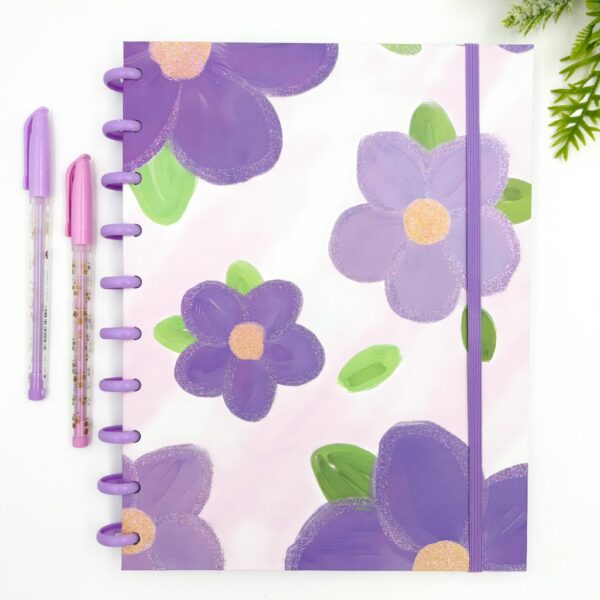 Caderno de Disco COLEGIAL Flores 10 discos - 19,8x25,5cm 80 fls - IMPORTADO - UND