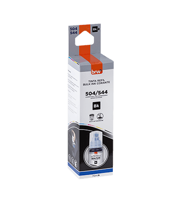 Refil de Tinta Impressora Corante 544 PRETO p/ Epson 70 ml - BRW - CX 1 UND