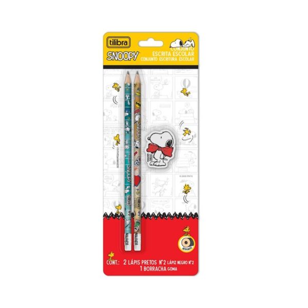 Kit Escolar 3 Peças Snoopy - TILIBRA - BLISTER