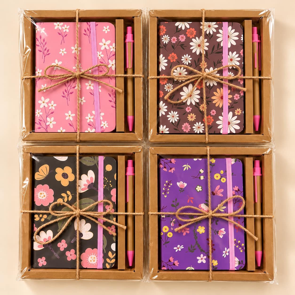 Kit Presente Floral Caderno + Caneta 15,5x17,5cm - IMPORTADO - UND