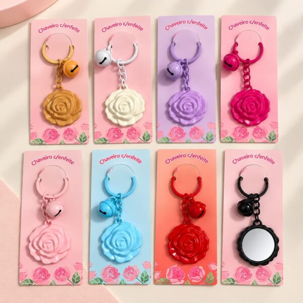 Chaveiro Tendência Charm FLOR c/ Espelho - IMPORTADO - UND