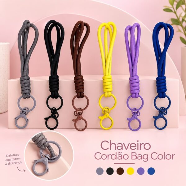 Chaveiro Cordão Charm Bag Color Sortido - IMPORTADO - UND