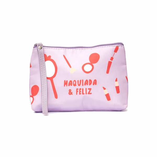 Necessaire Bolsinha de Mão Roxa MAQUIADA & FELIZ 14x20cm - FLORIE - UND
