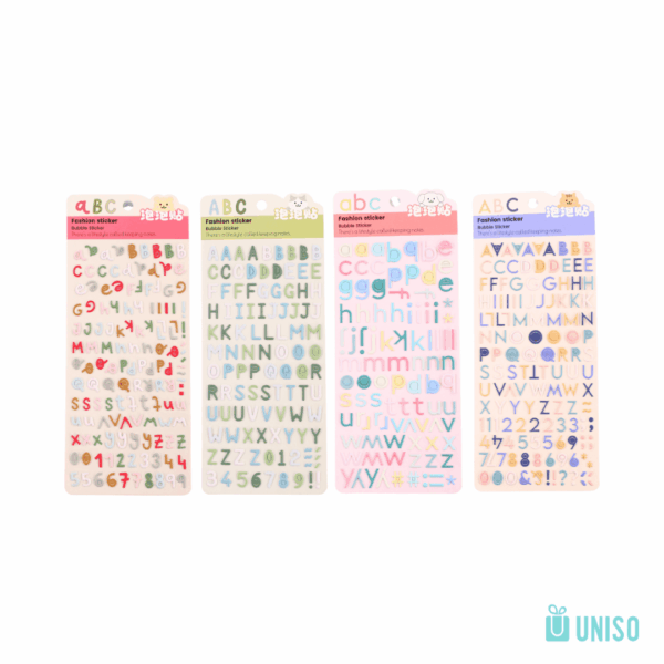 Cartela de Adesivos Lettering  – UNISO – UND