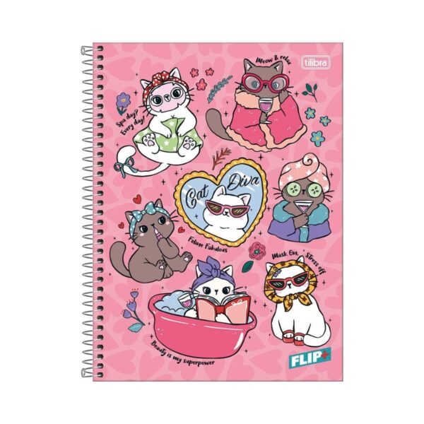 Caderno Espiral Capa Dura Universitário 1 M Flip+ Feminino 20x27,5cm 96 Fls - TILIBRA - UND
