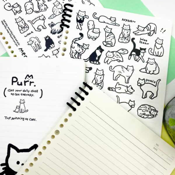 Caderno B5 Espiral Reposicionável Gatinho Purr 52 fls 17,8x25,2cm - IMPORTADO - UND