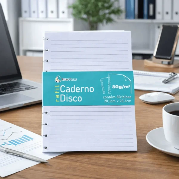 Refil de Caderno de Disco 20,3 x 28,3cm 11 Discos 80 Fls - IMPORTADO - UND