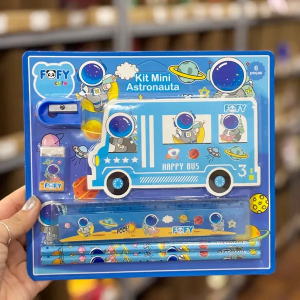 Kit Escolar Mini Astronauta 6 Peças - FOFY - BLISTER
