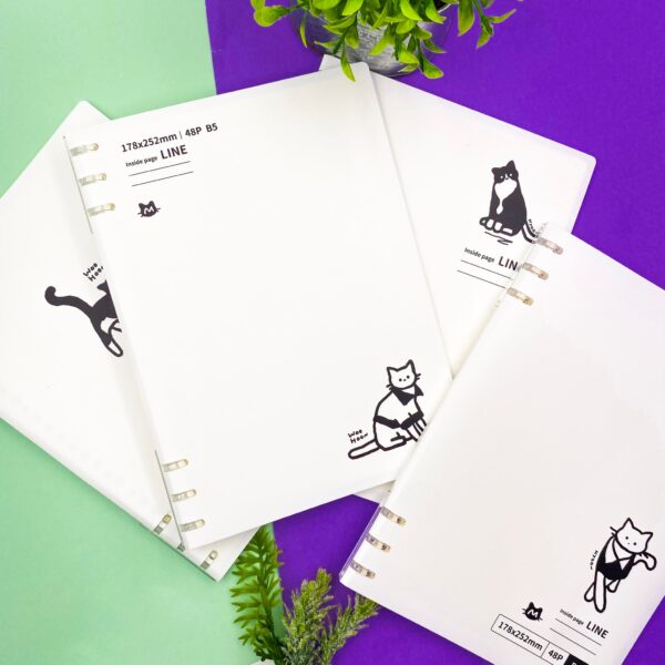 Caderno Fichário Reposicionável B5 Gatinho 48 fls 17,8x25,2cm - IMPORTADO - UND