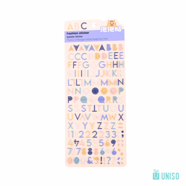 Cartela de Adesivos Lettering  – UNISO – UND