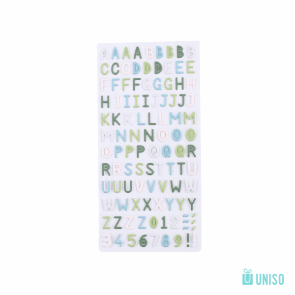 Cartela de Adesivos Lettering  – UNISO – UND