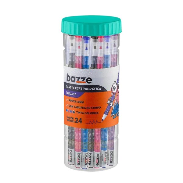 Caneta Esferográfica Tabuada 1.0mm - TRIS BAZZE - POTE 24 UND