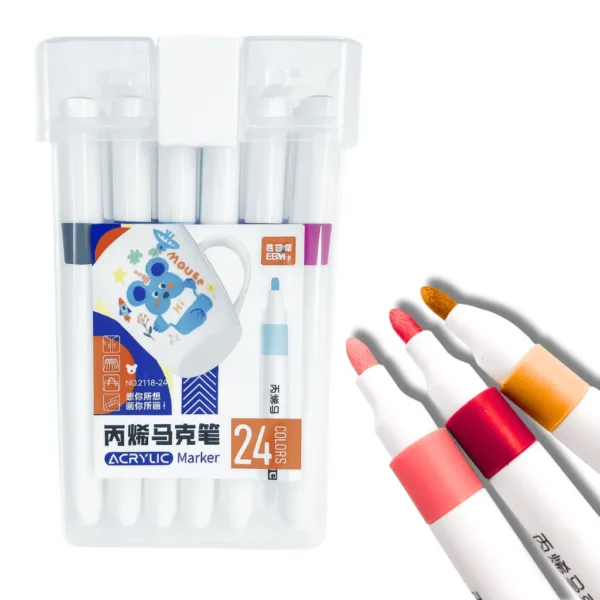 Marcador ACRÍLICO para COLORIR - MALETA 24 CORES