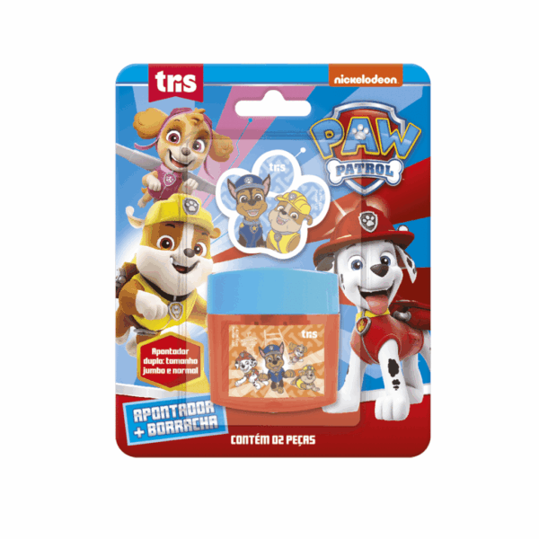 Apontador + Borracha Patrulha Canina - TRIS - BLISTER