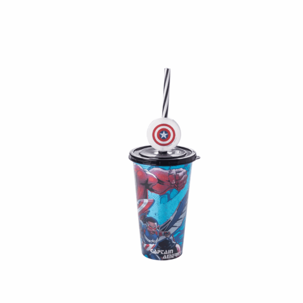 Copo Refri c/ Pin Capitão América 500 ml - PLASÚTIL - UND