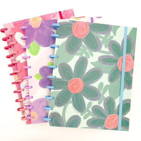 Caderno de Disco COLEGIAL Flores 10 discos - 19,8x25,5cm 80 fls - IMPORTADO - UND