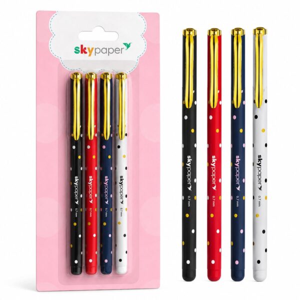 Kit 4 Canetas Esferográficas Poá - SKYPAPER - BLISTER