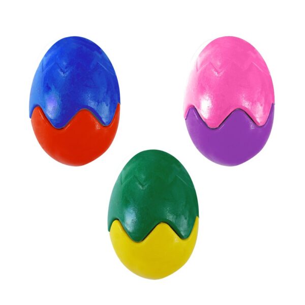 Giz de Cera Ovo Dino 6 Cores c/ 3 Ovos - TRIS - BLISTER