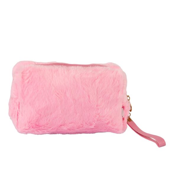 Estojo Necessaire Pelúcia ROSA 20x13x10cm - FLORIE - UND