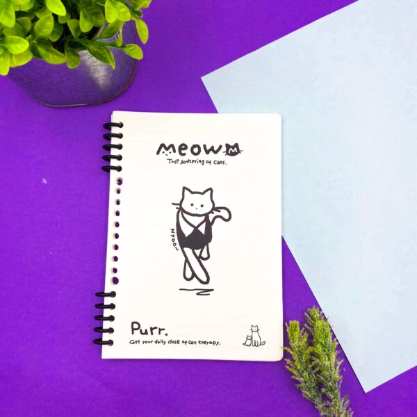 Caderno A5 Espiral  Reposicionável Gatinho Purr 52 fls 14,2x20,5cm - IMPORTADO - UND