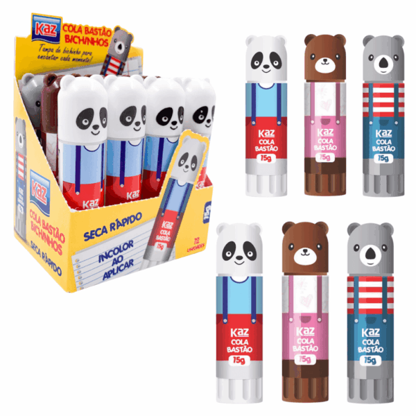 Cola Bastão 15g Bichinhos KAZ - CX 12 UND