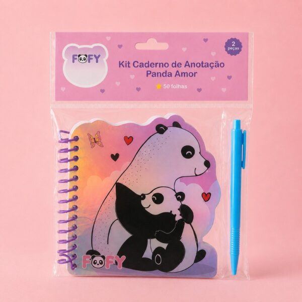 Kit Caderno de Anotação Panda Mãe e Filho - FOFY - UND