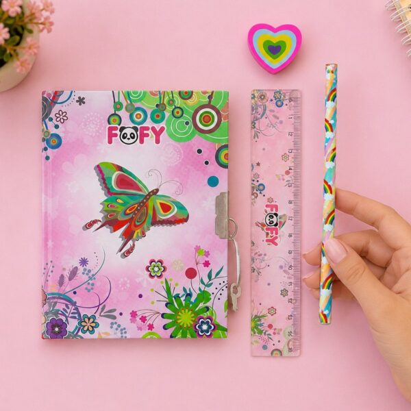 Kit Borboletas ROSA 4 Peças - FOFY - BLISTER
