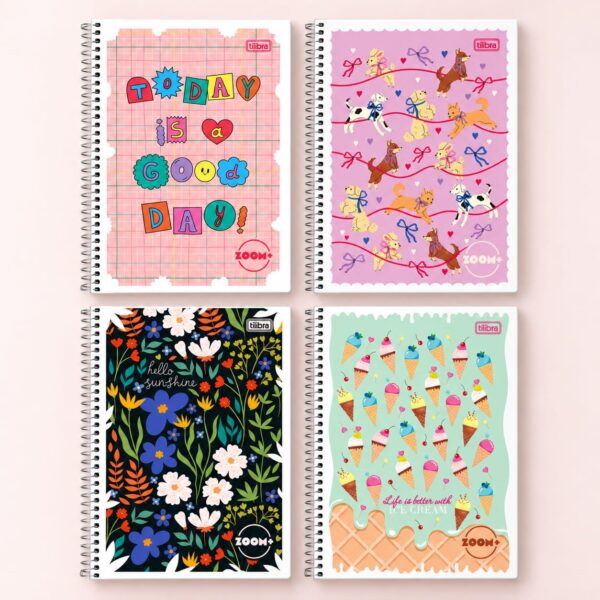 Caderno Espiral Capa Flexível Universitário 1 M Zoom+ Feminino 20x27,5cm 96 Fls - TILIBRA - UND
