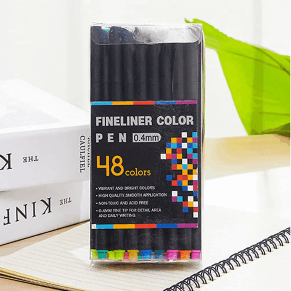 Caneta Fine Liner Color 0.4mm 48 CORES - IMPORTADO - CX 48 UND