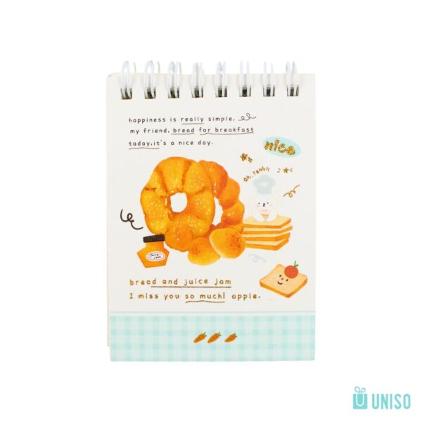 Bloco de Notas Aramado A7 Pão 7,7x10,7cm 80 fls - UNISO - UND