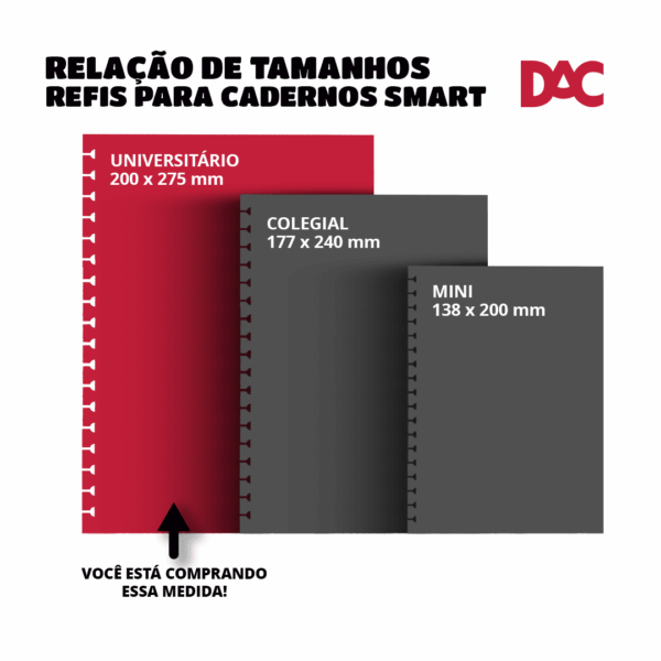 Refil de Folhas Reposicionável para Caderno Smart Universitário Branco - DAC
