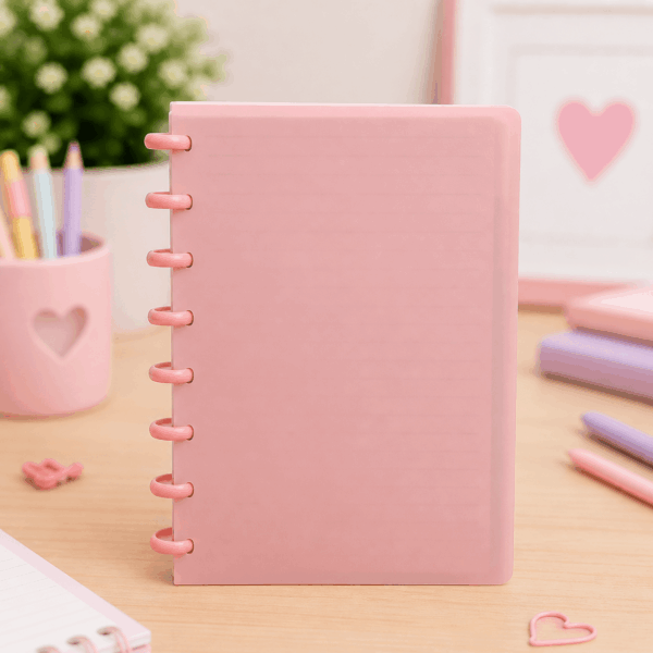 Caderno de Disco Clean ROSA A5 80 Fls /8 Discos 20x14cm – YINS PAPER – UND